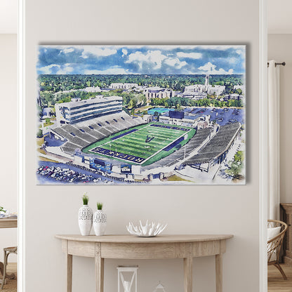 The Glass Bowl WaterColor, Toledo Ohio Watercolor, Sport Art, Gifts for him, Canvas Print Wall Art