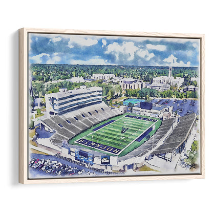 The Glass Bowl WaterColor, Toledo Ohio Watercolor, Sport Gift Art, Framed Canvas Print Wall Art