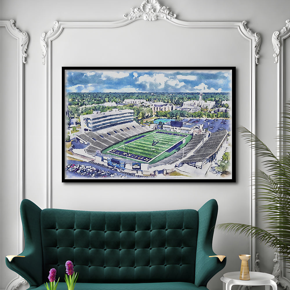The Glass Bowl WaterColor, Toledo Ohio Watercolor, Sport Gift Art, Framed Art Print Wall Decor
