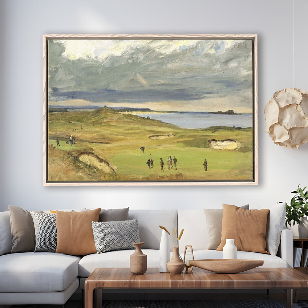 The Golf Links North Berwick 1919 Large Stretched Canvas, Framed Cavas Print, Floating Frame