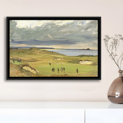 The Golf Links North Berwick 1919 Large Stretched Canvas, Framed Cavas Print, Floating Frame