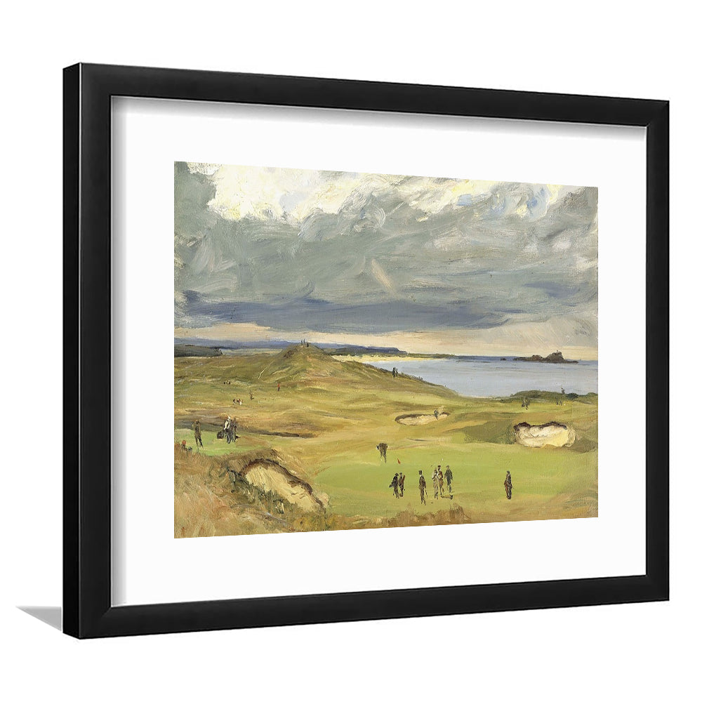 The Golf Links North Berwick 1919 Large Stretched, Framed Art Print White Border