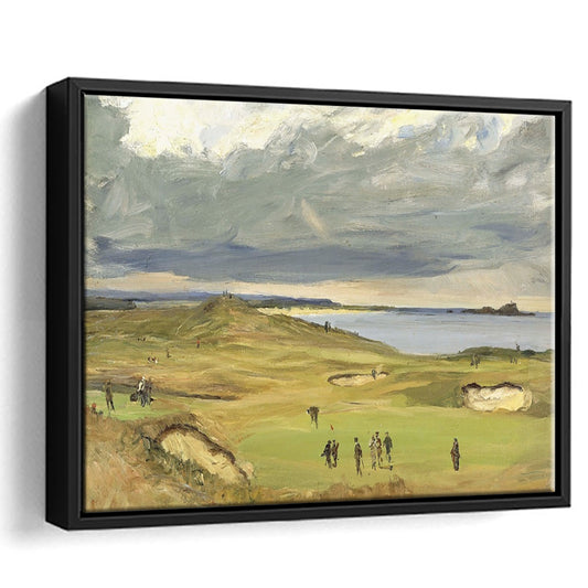 The Golf Links North Berwick 1919 Large Stretched Canvas, Framed Cavas Print, Floating Frame