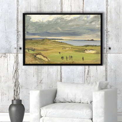 The Golf Links North Berwick 1919 Large Stretched Canvas, Framed Cavas Print, Floating Frame