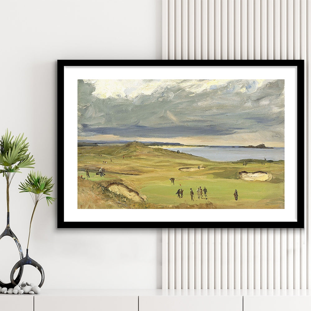 The Golf Links North Berwick 1919 Large Stretched, Framed Art Print White Border