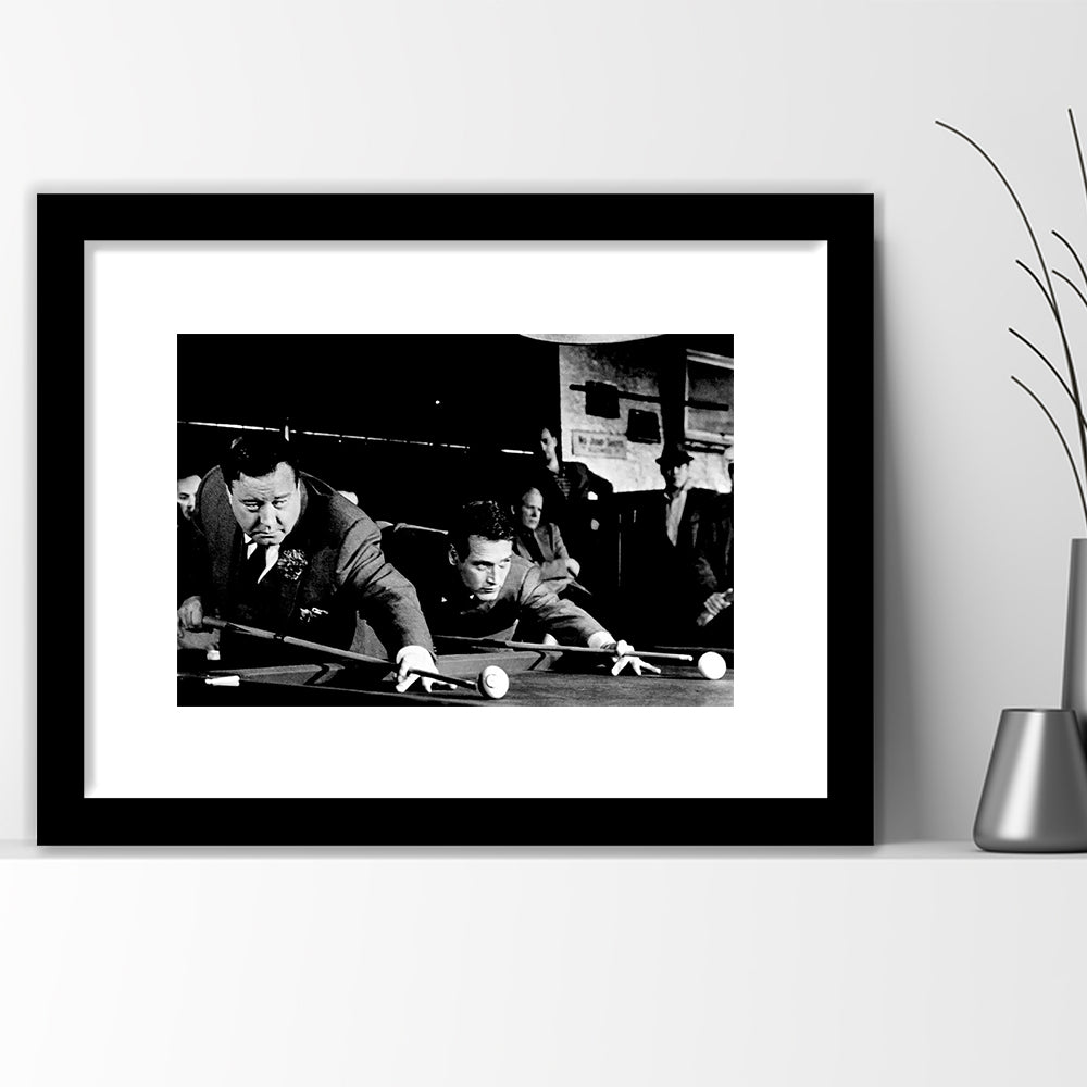 The Hustler Large Stretched Floating Frame Wall Art Print, Framed Art Print White Border