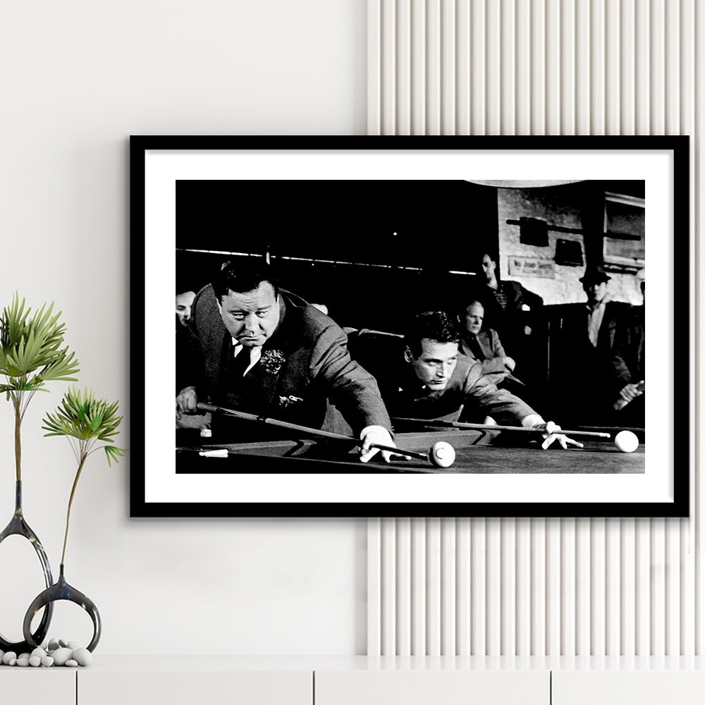 The Hustler Large Stretched Floating Frame Wall Art Print, Framed Art Print White Border