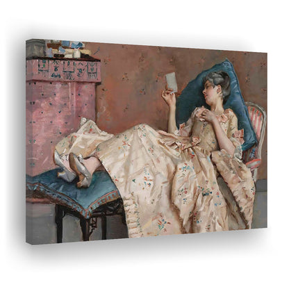 The Letter Vintage Woman Art Print Vintage Painting Antique Art, Canvas Print Wall Art, Wall Decor, Painting Canvas