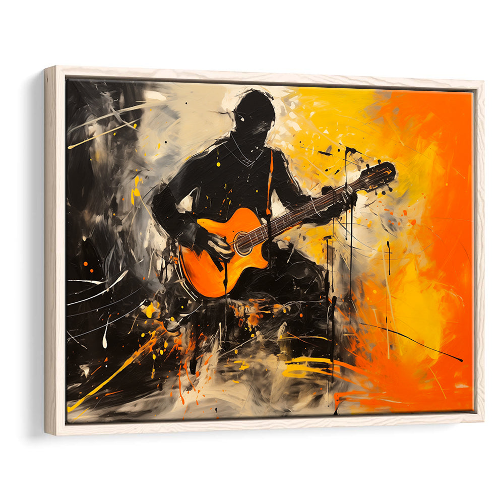 The Man Playing Guita Oil Painting, Framed Canvas Painting, Framed Canvas Prints Wall Art Decor