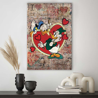 The Moment Of Love, Colorful Graffiti Painting Art, Canvas Print, Luxury Wall Art Decor, Modern Art