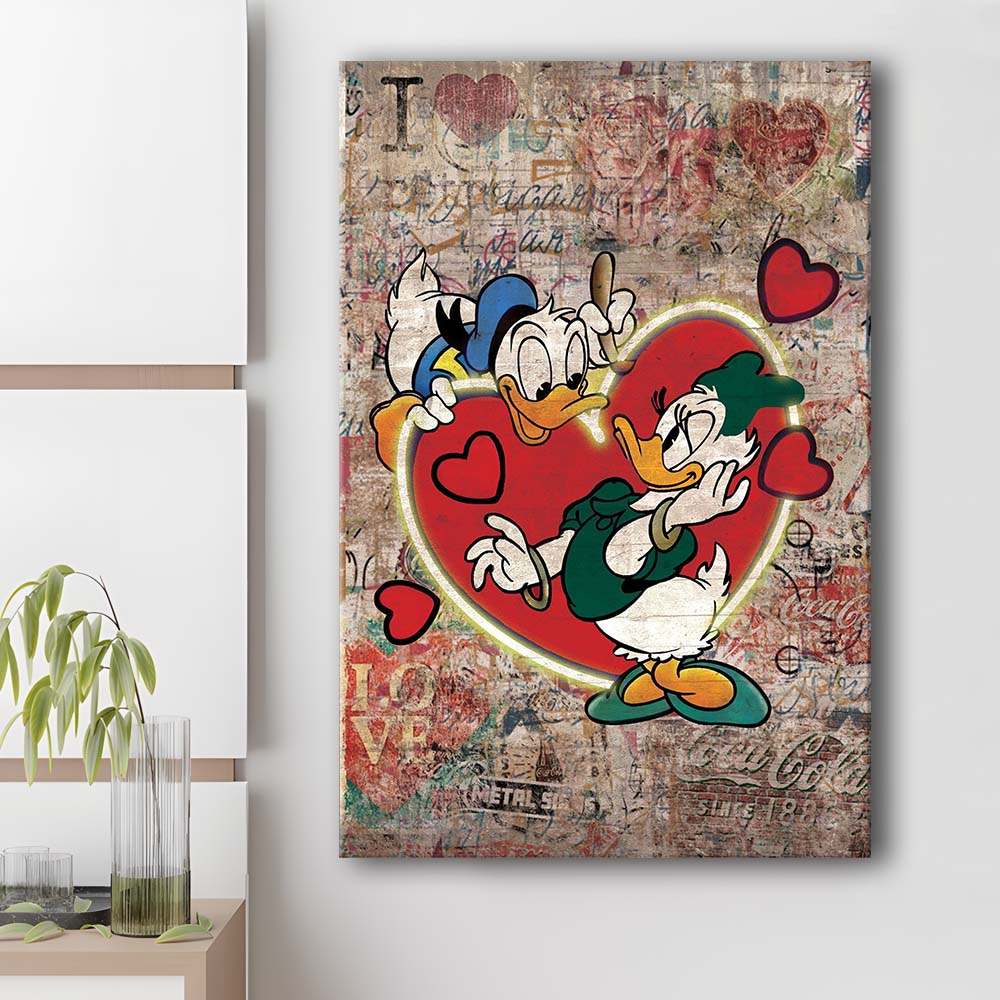 The Moment Of Love, Colorful Graffiti Painting Art, Canvas Print, Luxury Wall Art Decor, Modern Art