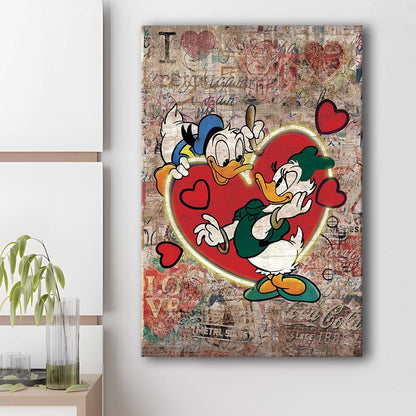 The Moment Of Love, Colorful Graffiti Painting Art, Canvas Print, Luxury Wall Art Decor, Modern Art