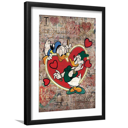 The Moment Of Love, Colorful Graffiti Painting Art, Framed Art Print, Luxury Pictures Framed, White Border