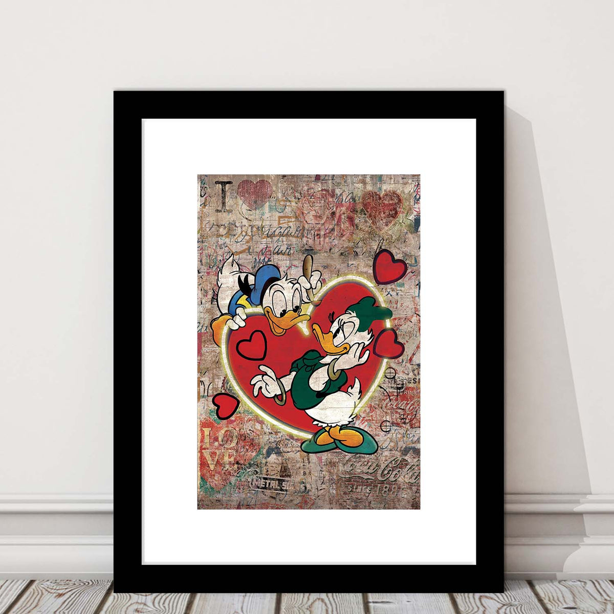 The Moment Of Love, Colorful Graffiti Painting Art, Framed Art Print, Luxury Pictures Framed, White Border