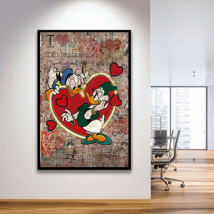 The Moment Of Love, Colorful Graffiti Painting Art, Framed Art Print, Picture Framed Wall Art Decor