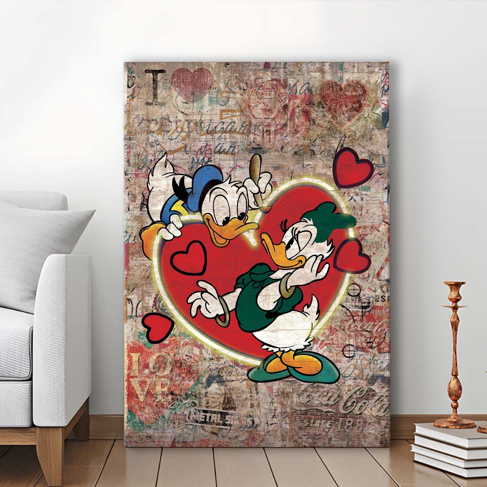 The Moment Of Love, Colorful Graffiti Painting Art, Canvas Print, Luxury Wall Art Decor, Modern Art