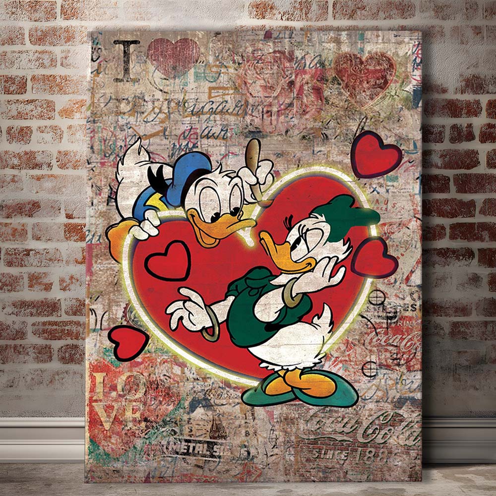 The Moment Of Love, Colorful Graffiti Painting Art, Canvas Print, Luxury Wall Art Decor, Modern Art