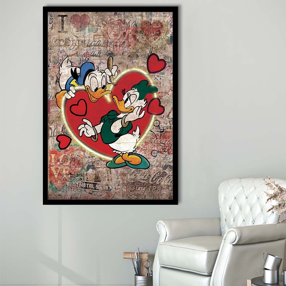The Moment Of Love, Colorful Graffiti Painting Art, Framed Art Print, Picture Framed Wall Art Decor
