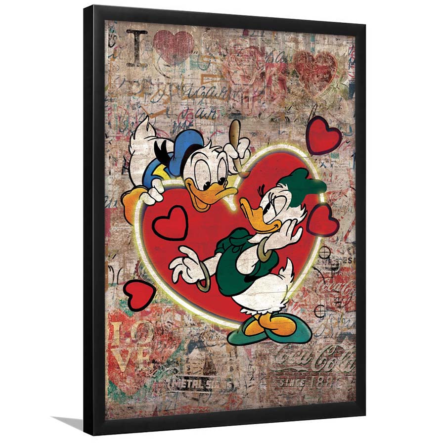The Moment Of Love, Colorful Graffiti Painting Art, Framed Art Print, Picture Framed Wall Art Decor