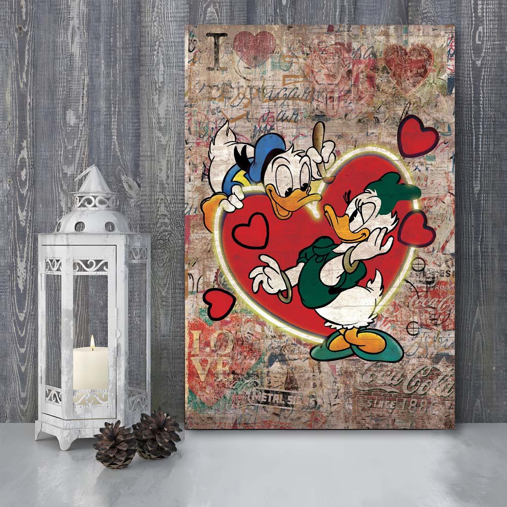 The Moment Of Love, Colorful Graffiti Painting Art, Canvas Print, Luxury Wall Art Decor, Modern Art