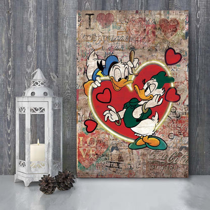 The Moment Of Love, Colorful Graffiti Painting Art, Canvas Print, Luxury Wall Art Decor, Modern Art