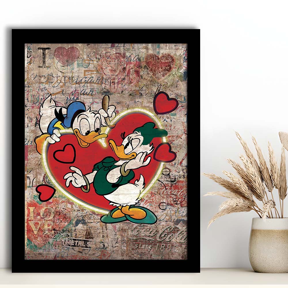The Moment Of Love, Colorful Graffiti Painting Art, Framed Art Print, Picture Framed Wall Art Decor
