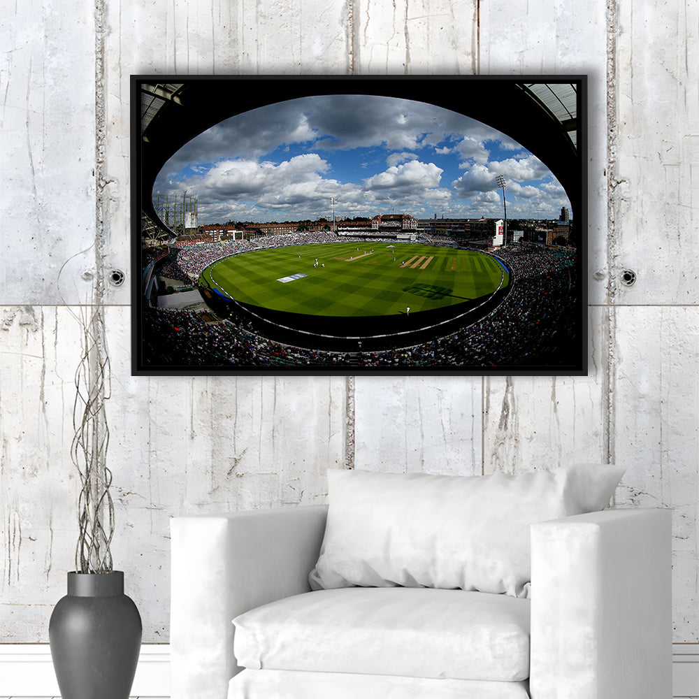 The Oval Ground in London, Stadium Canvas, Sport Art, Framed Canvas Print Wall Art, Floating Frame