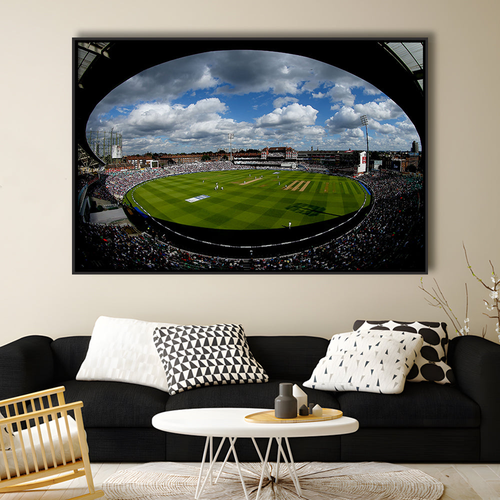 The Oval Ground in London, Stadium Canvas, Sport Art, Framed Canvas Print Wall Art, Floating Frame