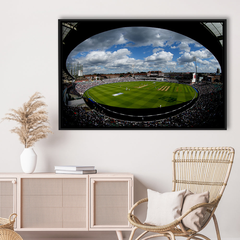 The Oval Ground in London, Stadium Canvas, Sport Art, Framed Canvas Print Wall Art, Floating Frame