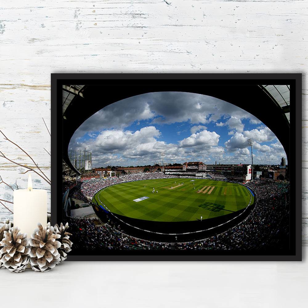 The Oval Ground in London, Stadium Canvas, Sport Art, Framed Canvas Print Wall Art, Floating Frame