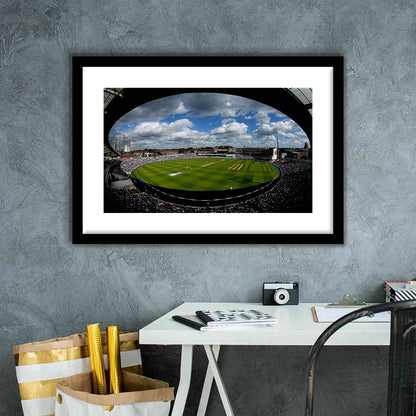 The Oval Ground in London, Stadium Canvas, Sport Art, Gift for him, White Border Framed Art Print Wall Decor