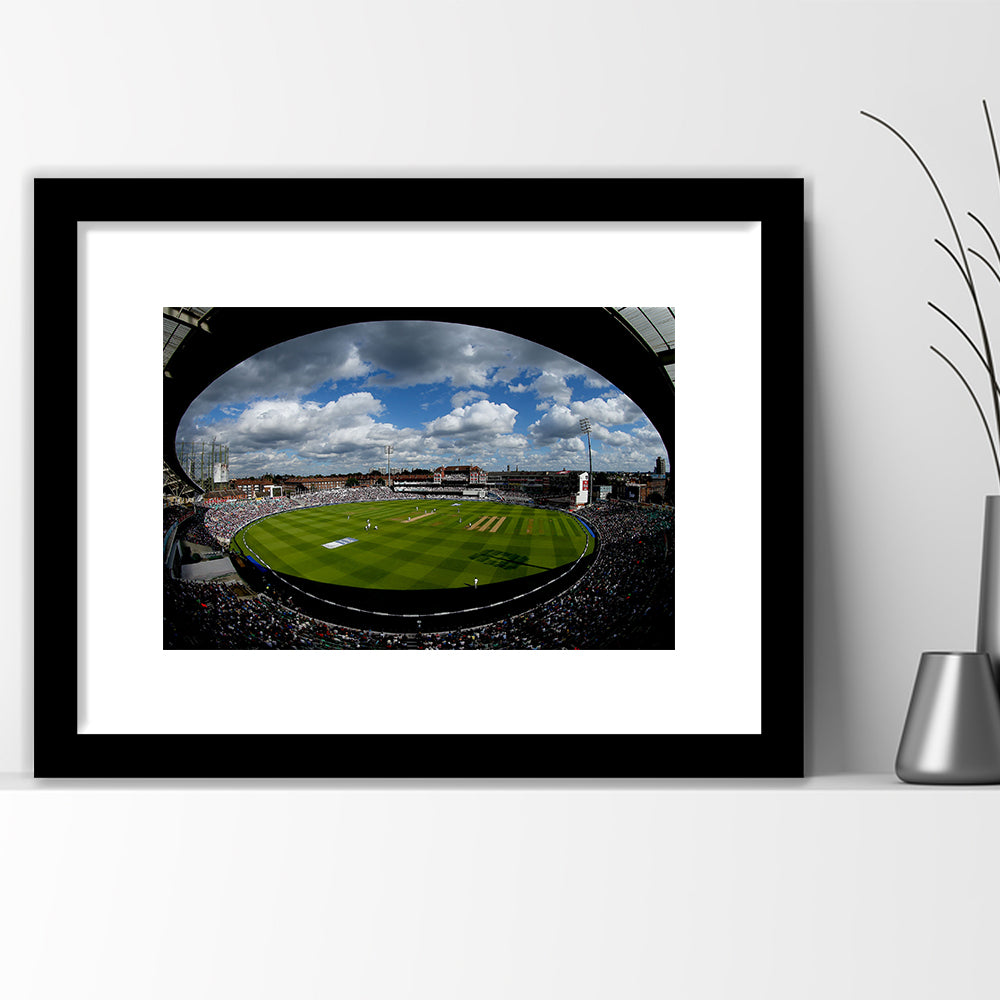 The Oval Ground in London, Stadium Canvas, Sport Art, Gift for him, White Border Framed Art Print Wall Decor