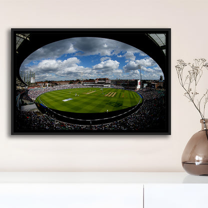 The Oval Ground in London, Stadium Canvas, Sport Art, Framed Canvas Print Wall Art, Floating Frame