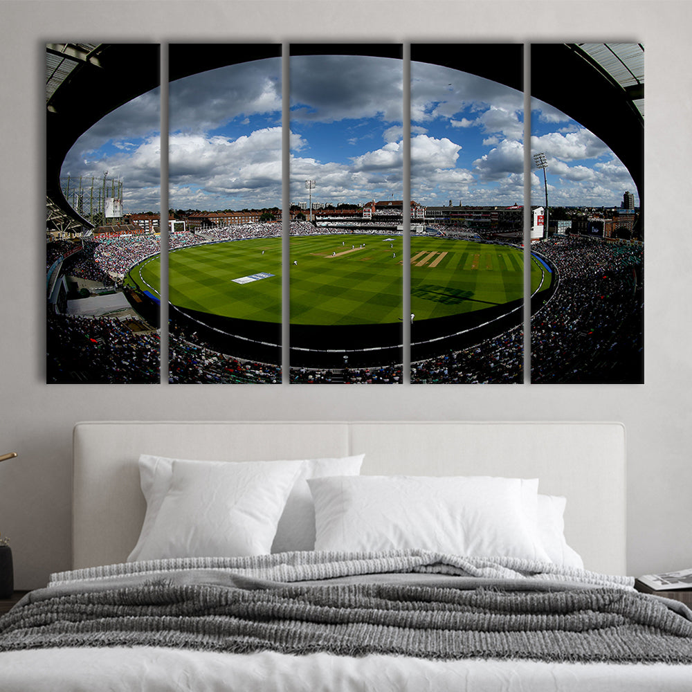 The Oval Ground in London, Stadium Canvas, Sport Art, 5 Panel B, Extra Large Canvas, Canvas Print Wall Art