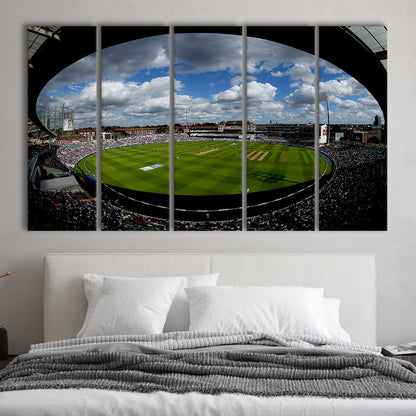 The Oval Ground in London, Stadium Canvas, Sport Art, 5 Panel B, Extra Large Canvas, Canvas Print Wall Art