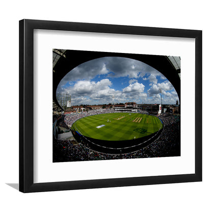 The Oval Ground in London, Stadium Canvas, Sport Art, Gift for him, White Border Framed Art Print Wall Decor