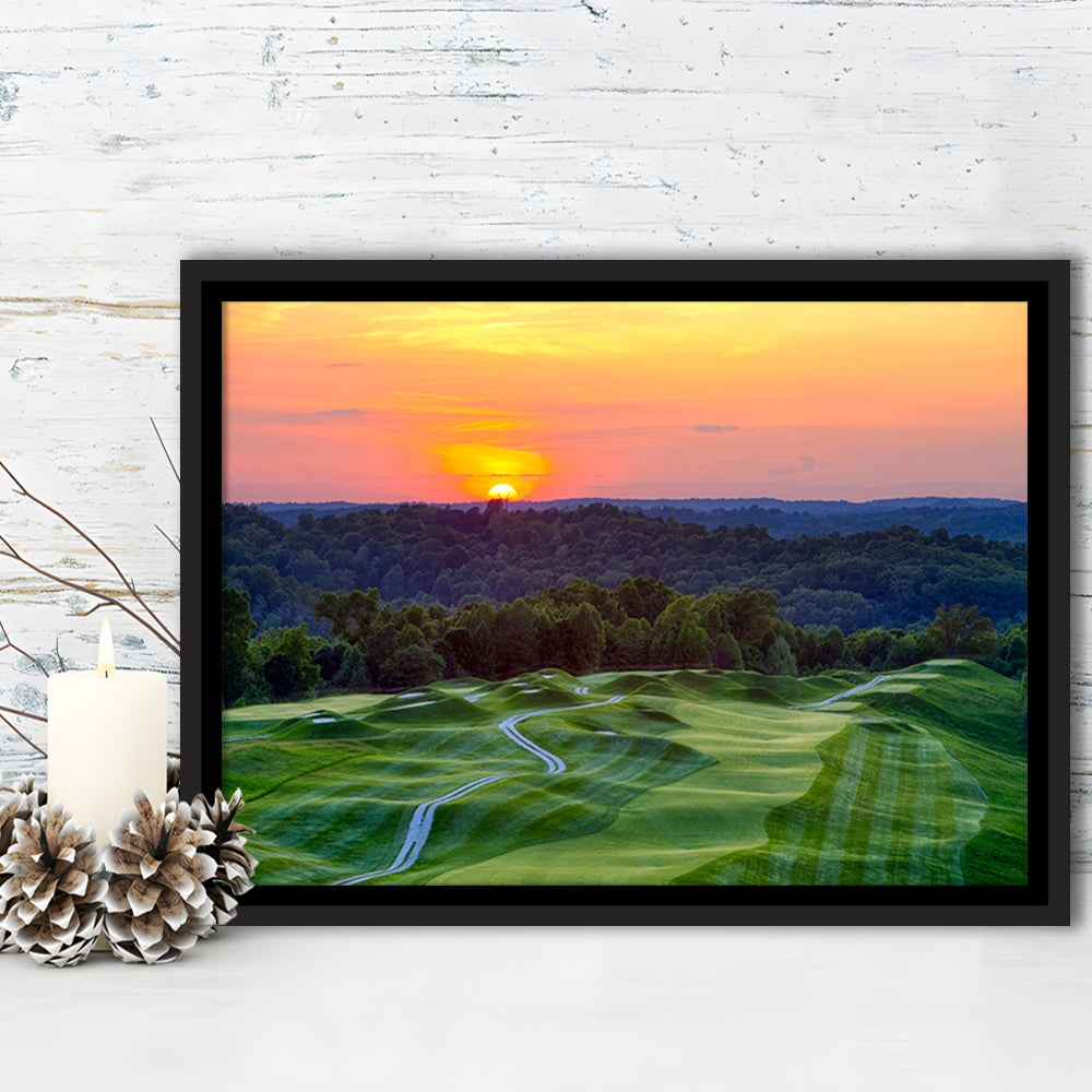 The Pete Dye Course At French Lick, Floating Framed Canvas Print Wall Art