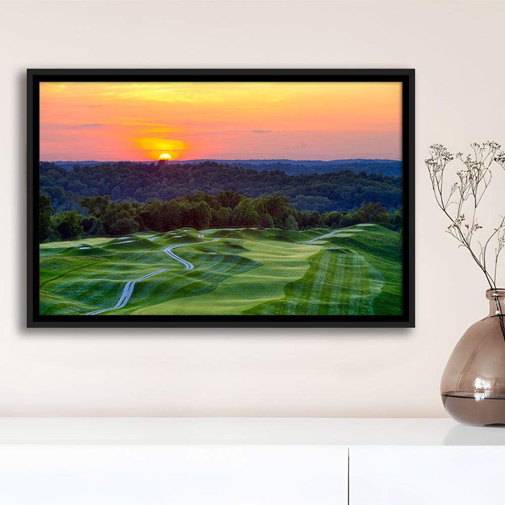 The Pete Dye Course At French Lick, Floating Framed Canvas Print Wall Art