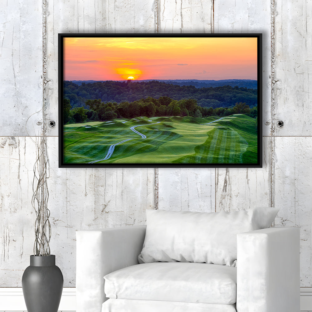 The Pete Dye Course At French Lick, Floating Framed Canvas Print Wall Art