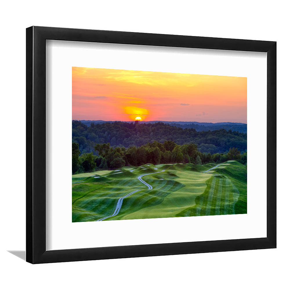 The Pete Dye Course At French Lick, Goft Art Print, Framed Art Print White Border Wall Decor