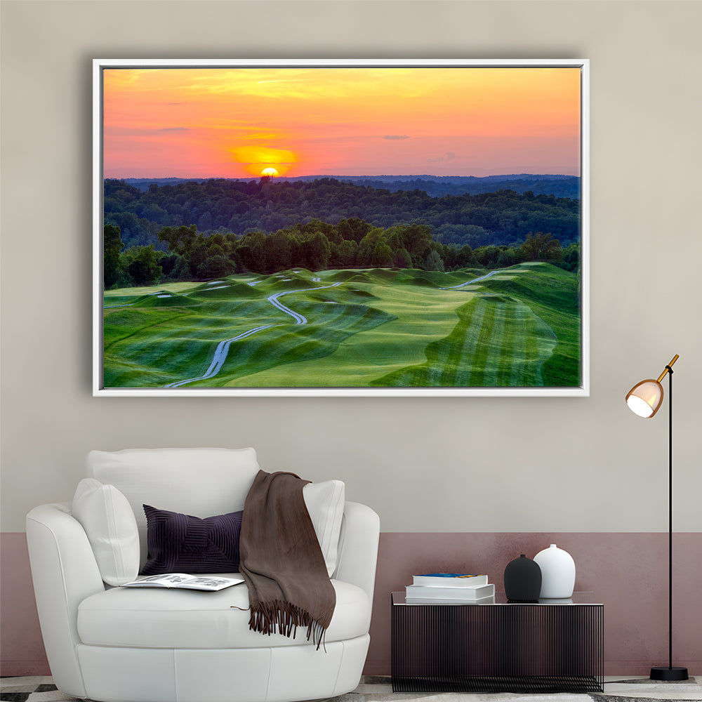 The Pete Dye Course At French Lick, Floating Framed Canvas Print Wall Art