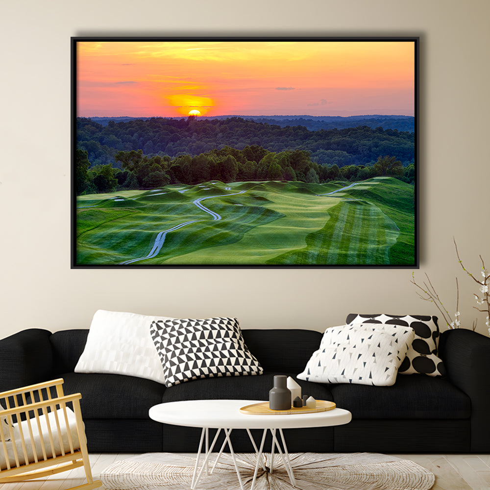 The Pete Dye Course At French Lick, Floating Framed Canvas Print Wall Art