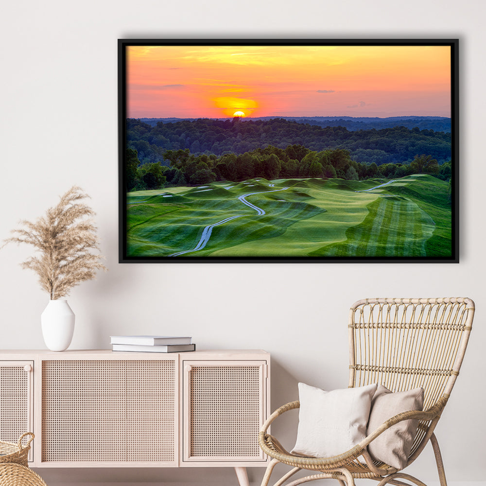 The Pete Dye Course At French Lick, Floating Framed Canvas Print Wall Art
