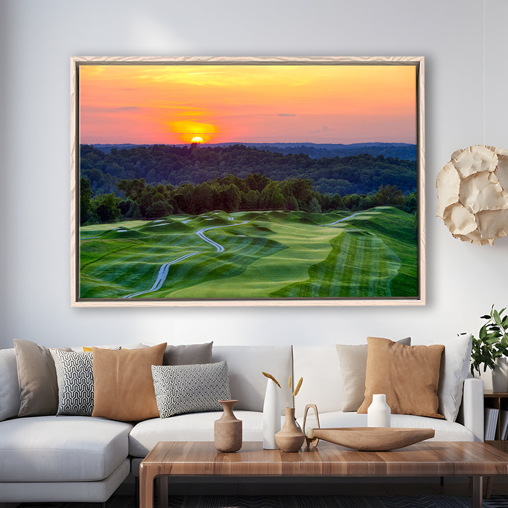 The Pete Dye Course At French Lick, Floating Framed Canvas Print Wall Art