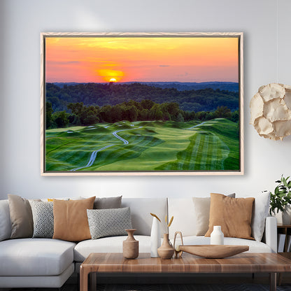 The Pete Dye Course At French Lick, Floating Framed Canvas Print Wall Art