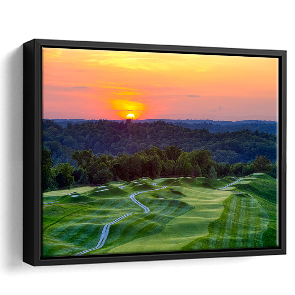 The Pete Dye Course At French Lick, Floating Framed Canvas Print Wall Art
