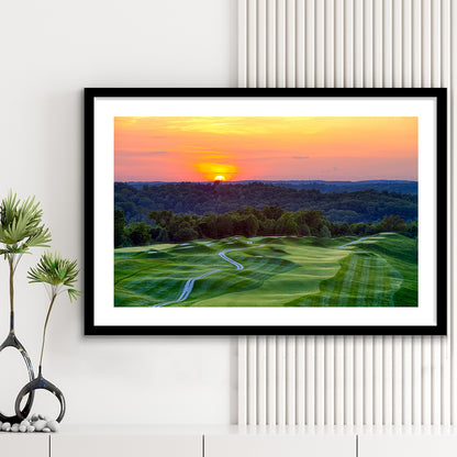The Pete Dye Course At French Lick, Goft Art Print, Framed Art Print White Border Wall Decor