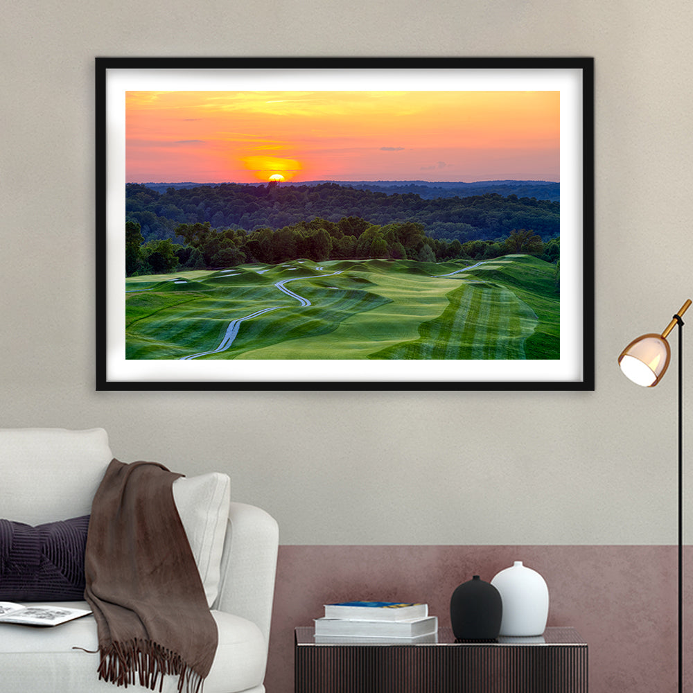 The Pete Dye Course At French Lick, Goft Art Print, Framed Art Print White Border Wall Decor