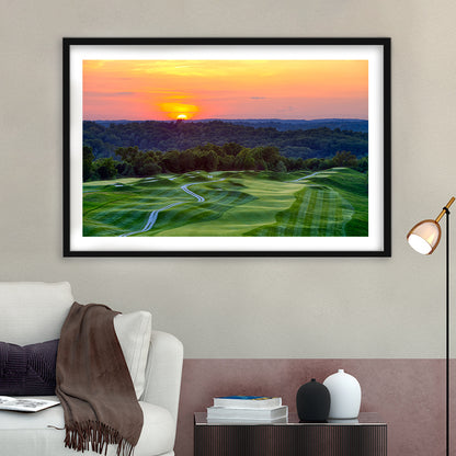 The Pete Dye Course At French Lick, Goft Art Print, Framed Art Print White Border Wall Decor