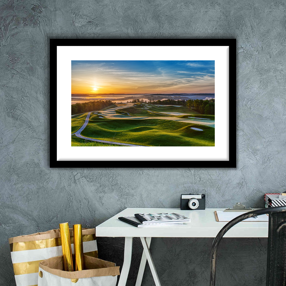 The Pete Dye Golf Course At French, Goft Art Print, Framed Art Print White Border Wall Decor